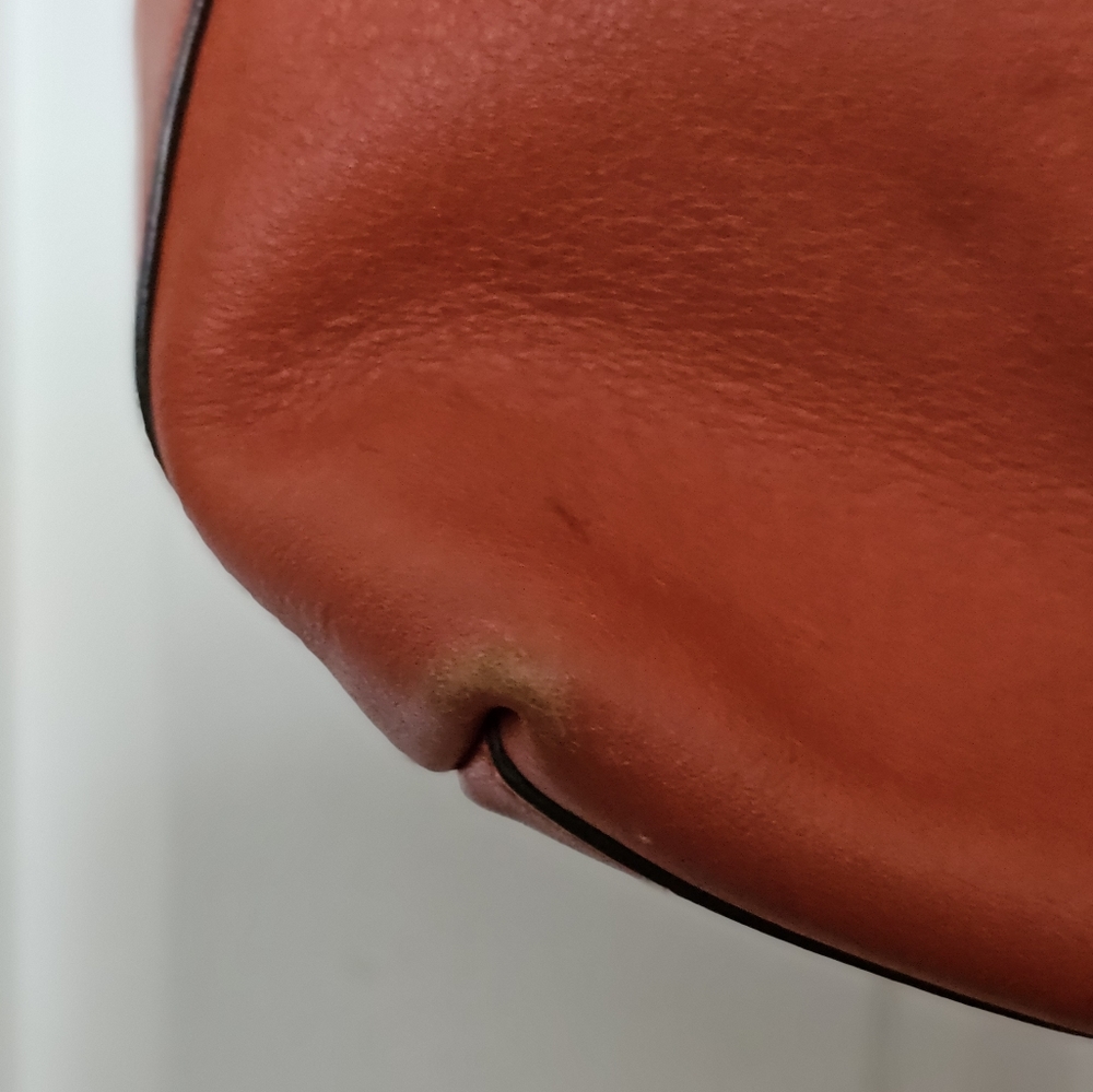 Coach Large Burnt Orange Slouch Hobo Tote Purse - Picture 4 of 7
